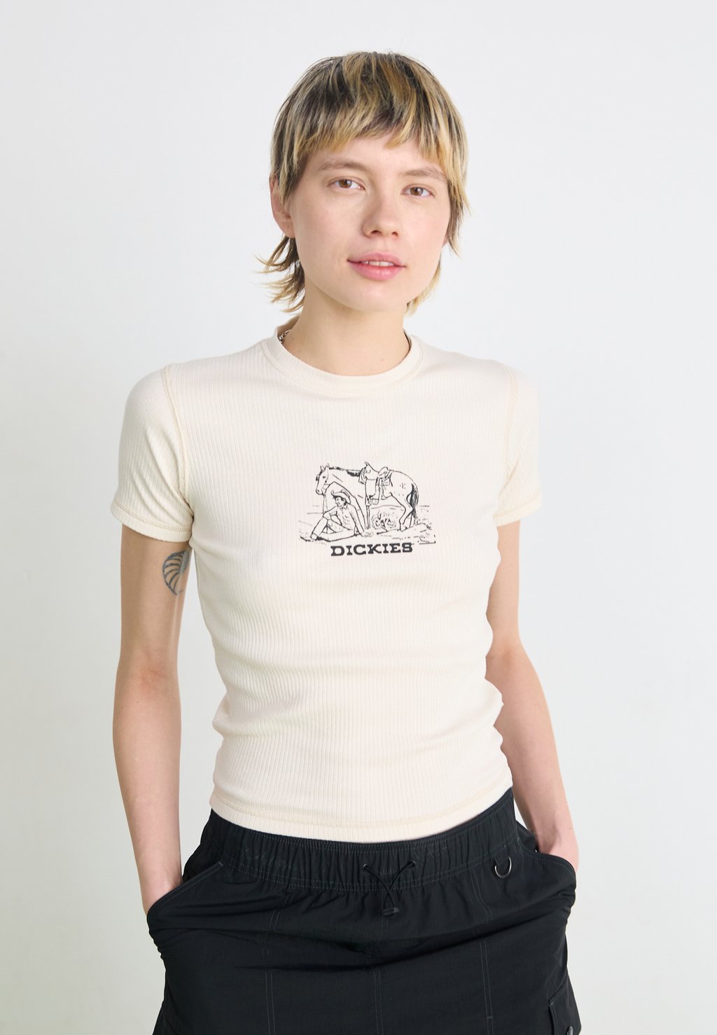 

Футболка с принтом COMPANION CENTER LOGO TEE Dickies, бежевый