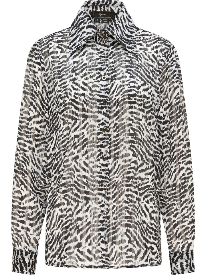 

Женская блузка белого и черного цвета faina