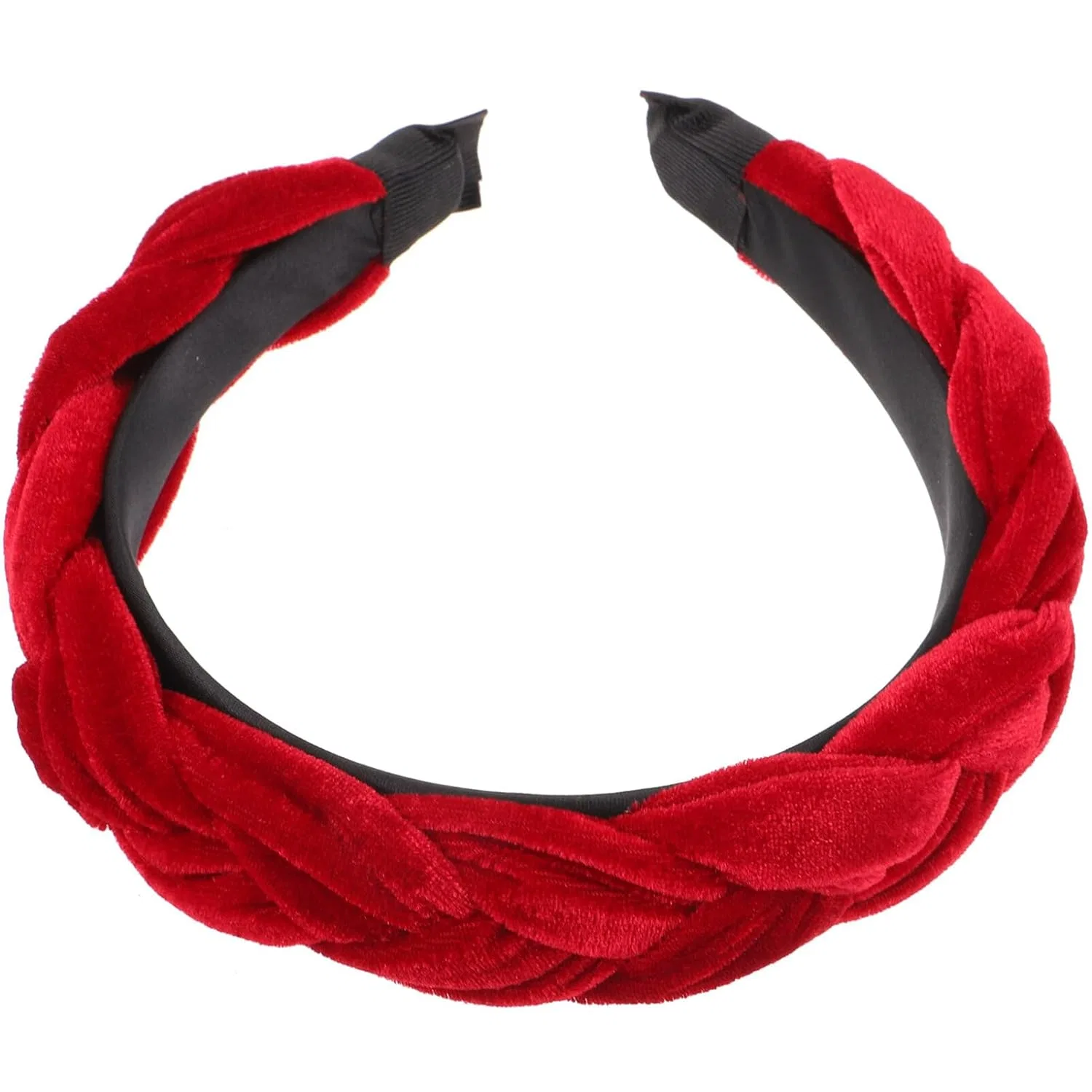 Женский бархатный плетеный ободок Luxshiny Luxshiny, Red-Wine