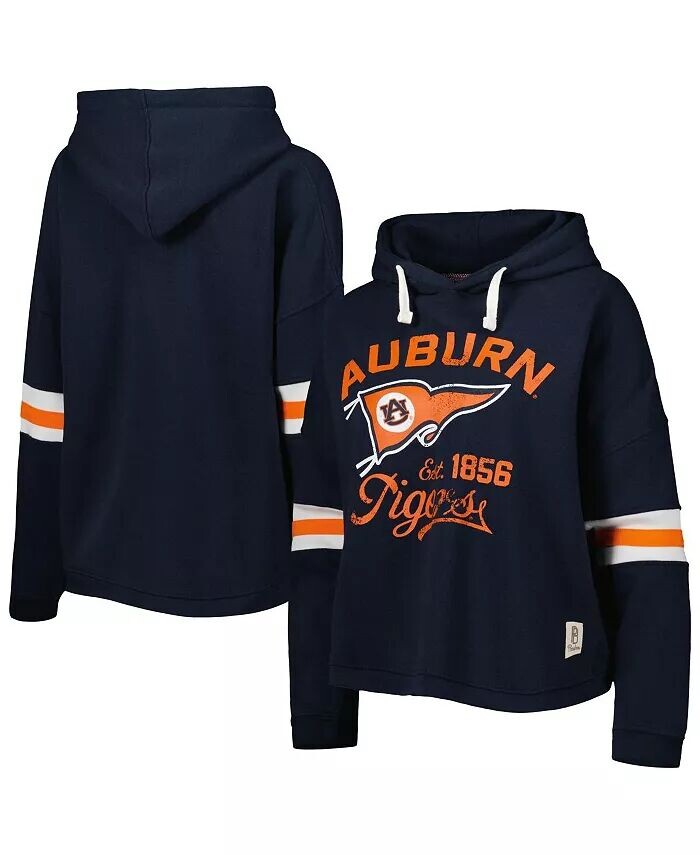 

Женская темно-синяя потертая толстовка с капюшоном Auburn Tigers Super Pennant Pressbox