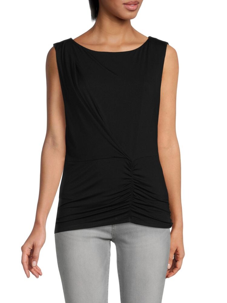 

Топ без рукавов со сборками Donna Karan New York, черный