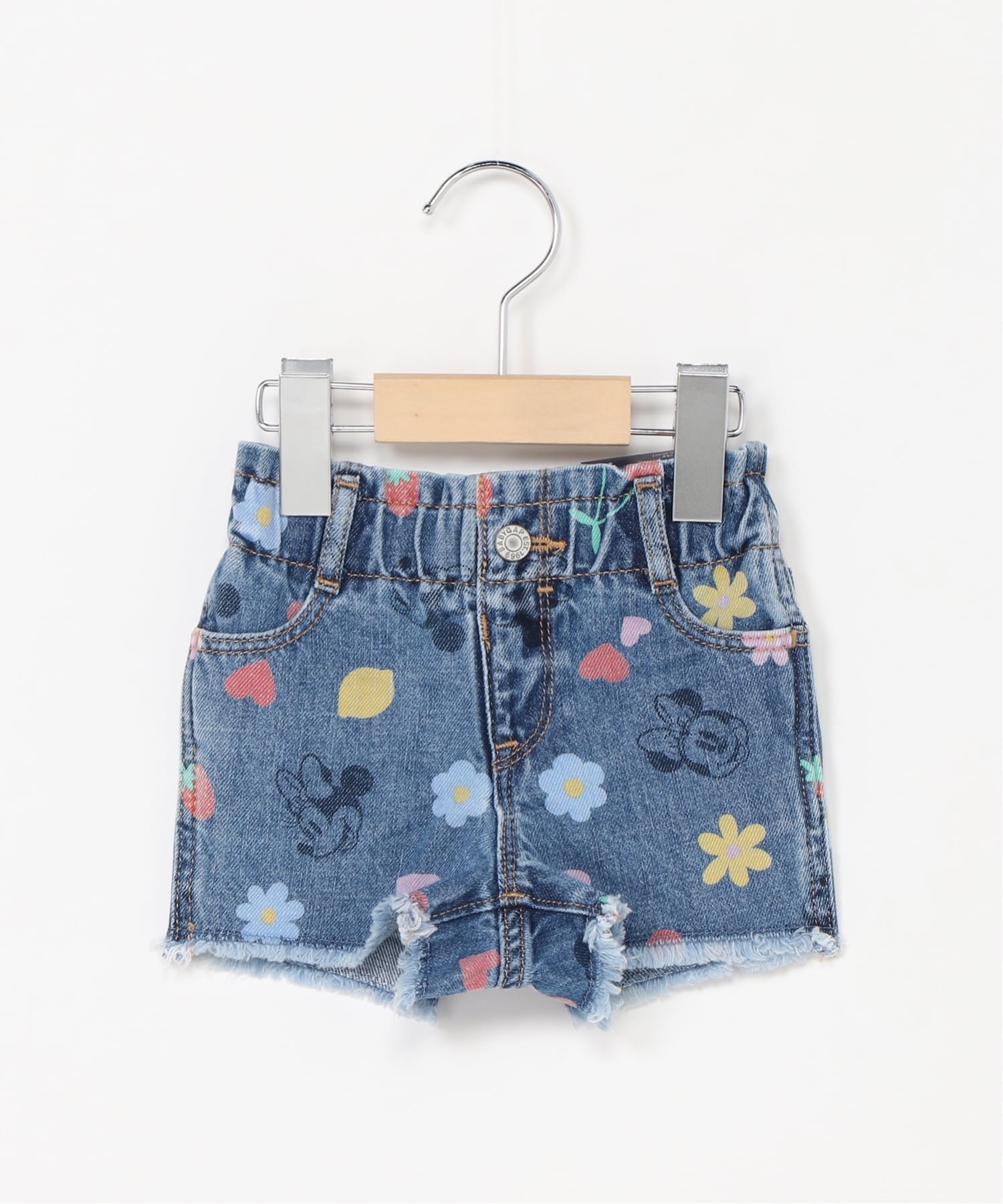 Брюки babyGap x Disney Paper Bag Mom Jean Shorts Gap, MEDIUM_WASH — фото 4