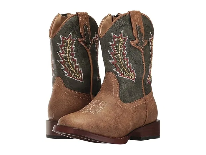 Ботинки Roper Kids Arrowheads, Brown Faux Leather Vamp Green Shaft