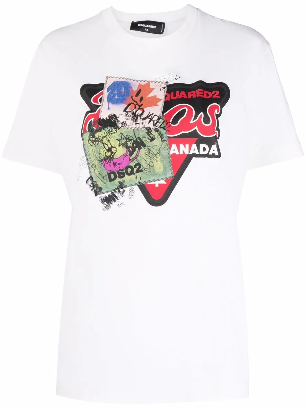 

Футболка с графичным принтом DSQUARED2, белый