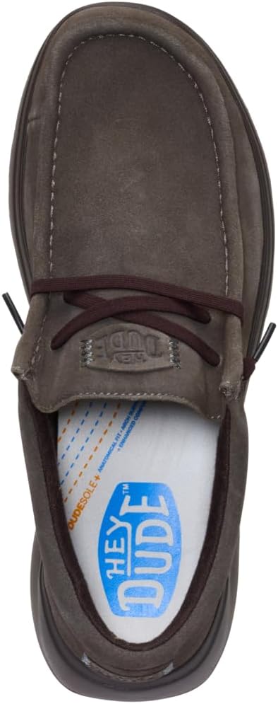 Кроссовки HEYDUDE Mens Wally Comf Suede, Major Brown/Mole Brown — фото 3