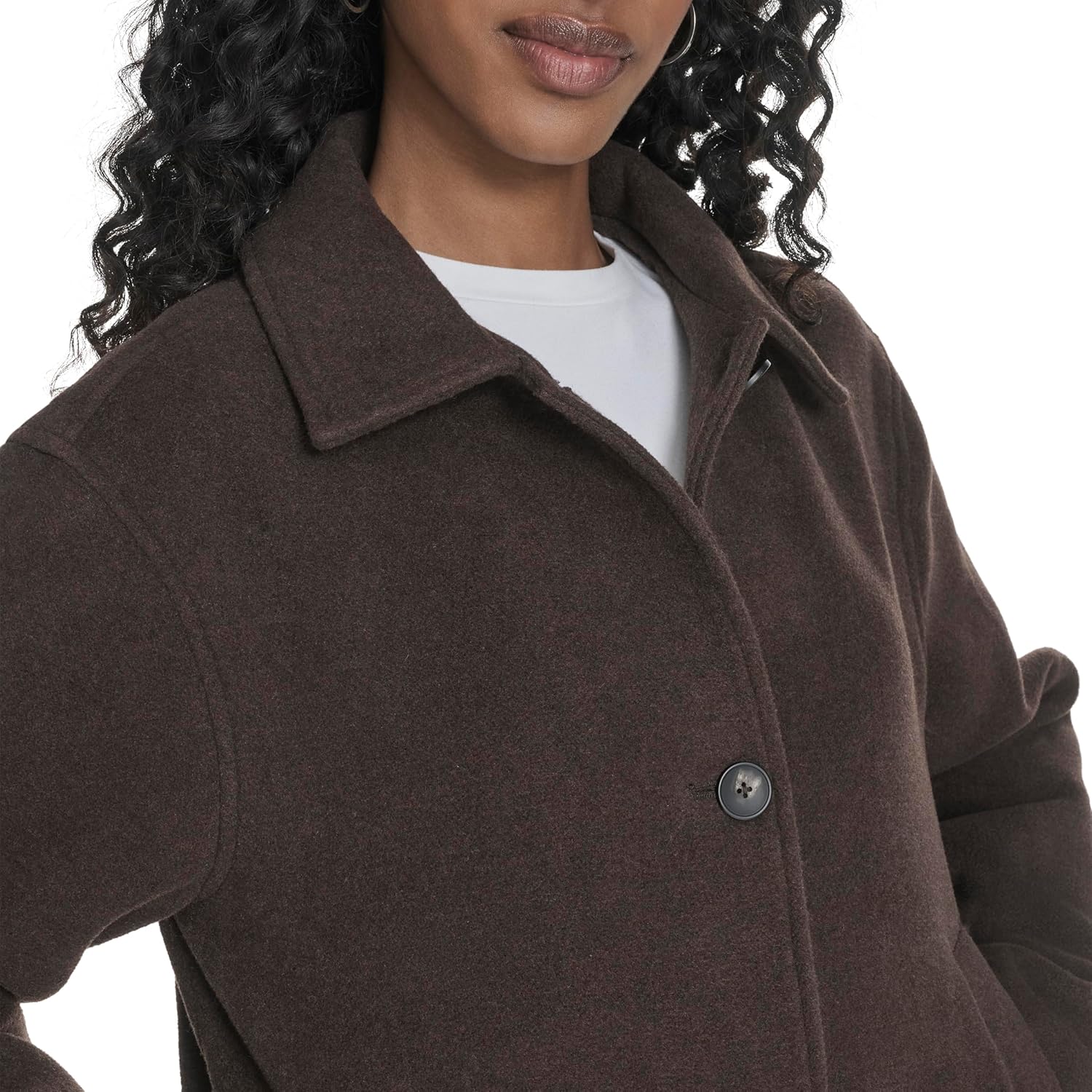 Женская шерстяная куртка Levi's Harper Shortie, New Chocolate Brown — фото 4