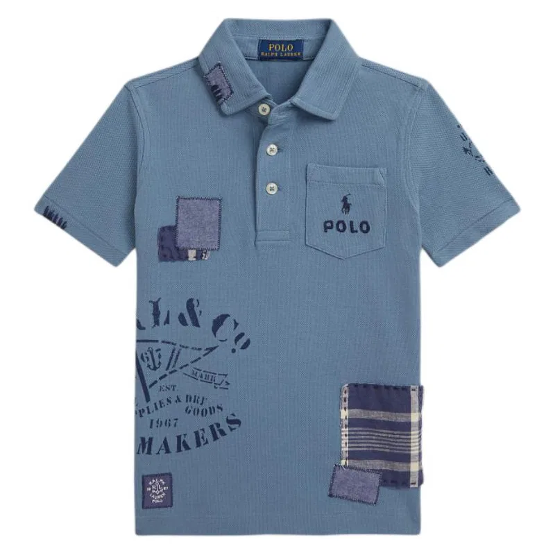 Поло детское хлопковое Polo Ralph Lauren синее