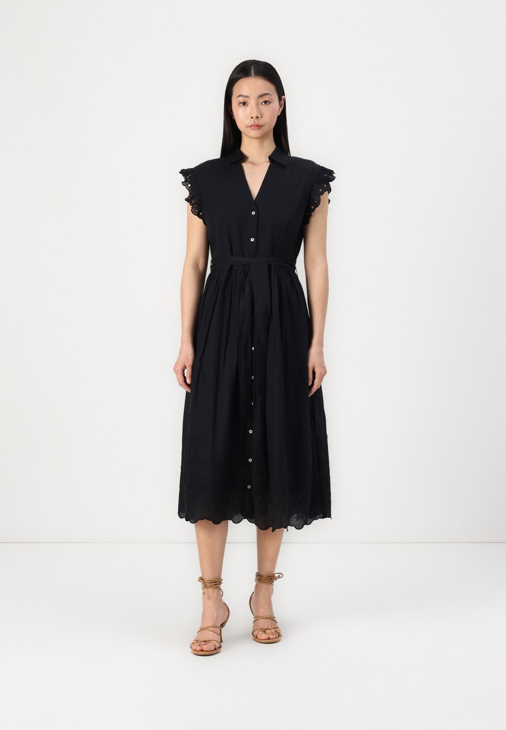 

Платье-рубашка VIANGLASSI V NECK MIDI DRESS VILA, черный