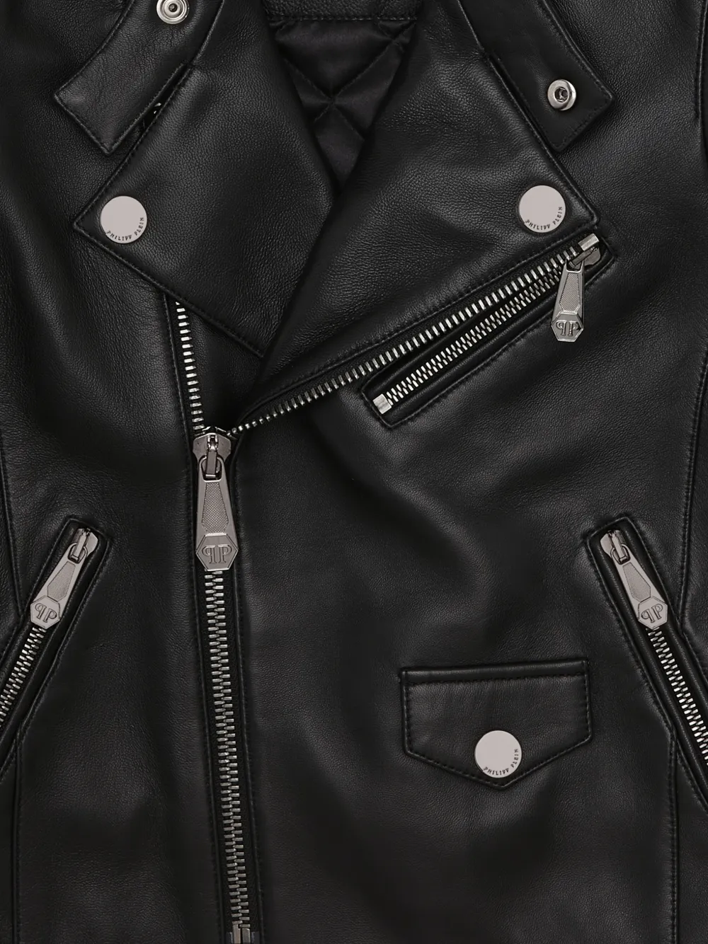 Байкерская куртка с косой молнией Philipp Plein Junior, черный — фото 3