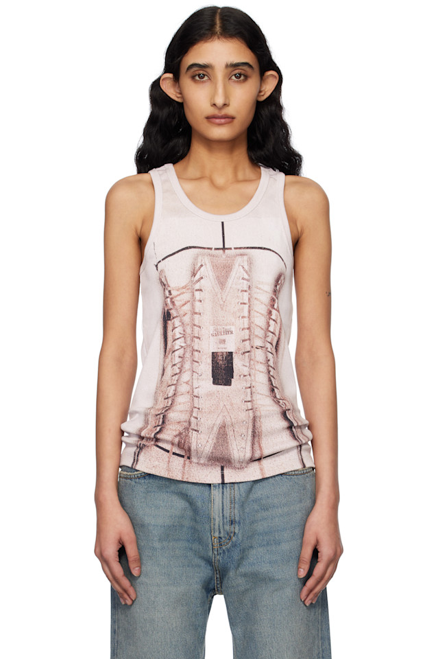 

Топ-бюстье с эффектом корсета trompe-l’oeil Jean Paul Gaultier, розовый