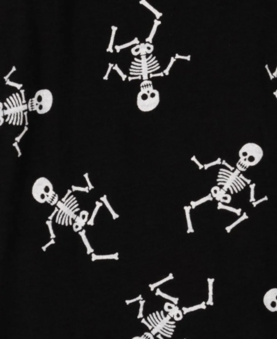Детская хлопковая пижама из двух частей на Хэллоуин Leveret, skeleton черный — фото 2