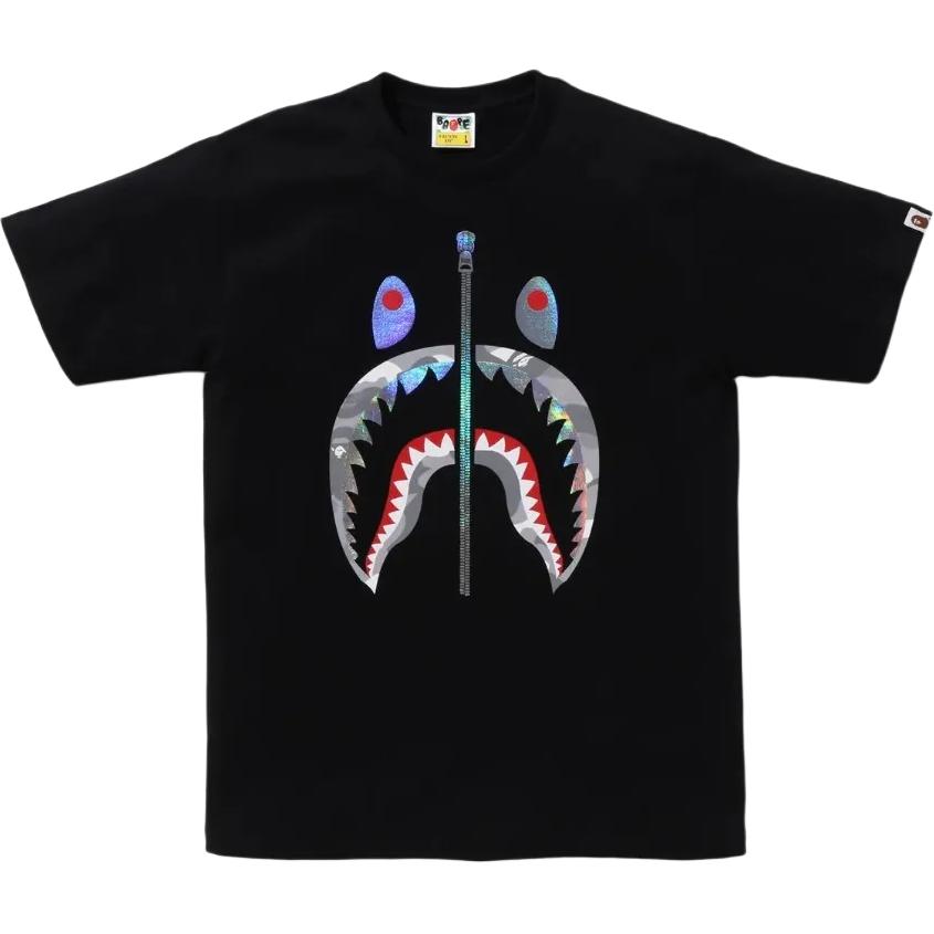 Футболка Bape City Camo Shark SS24 A BATHING APE, бело-серая — фото 2