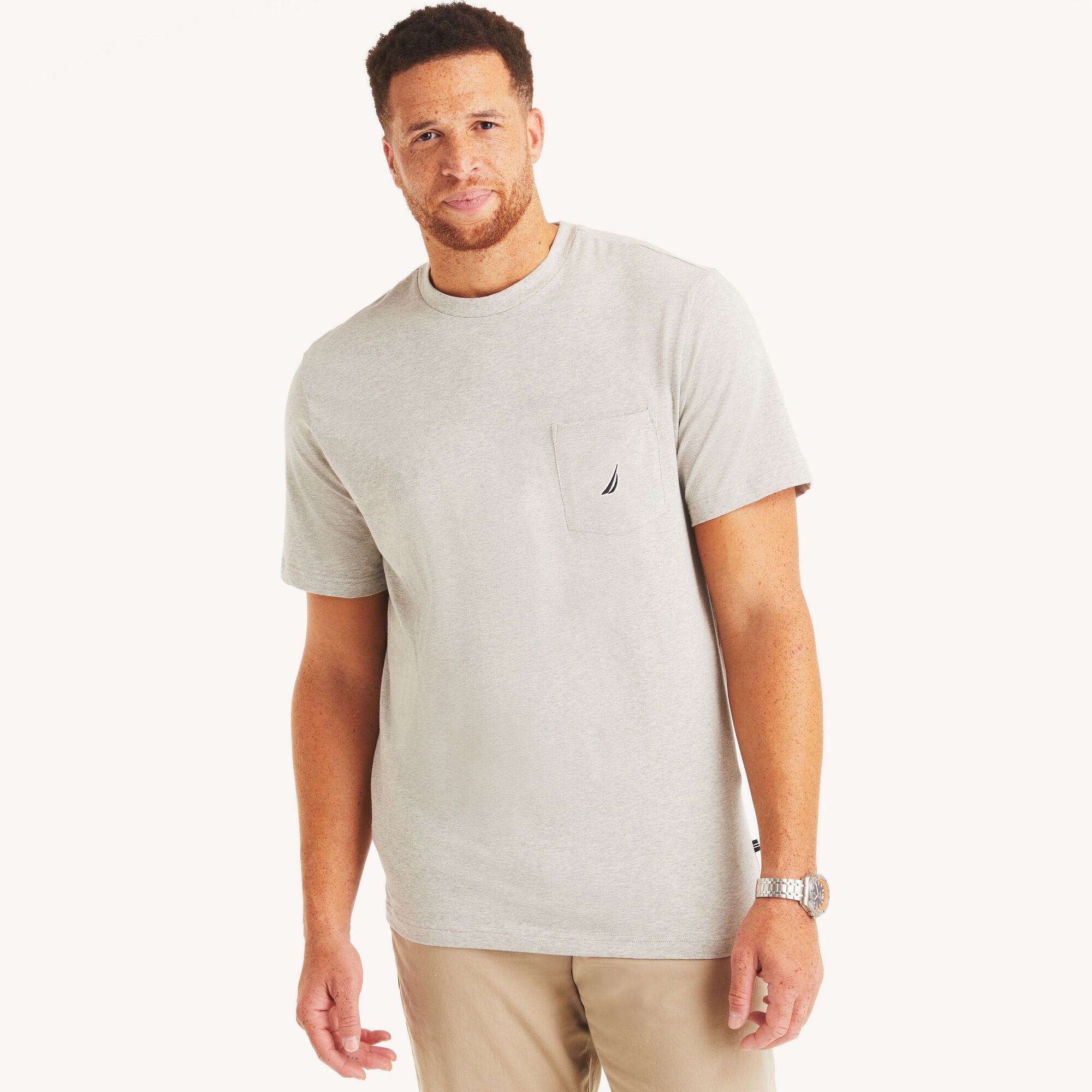 

Футболка Nautica Mens Big & Tall Pocket, цвет grey heather