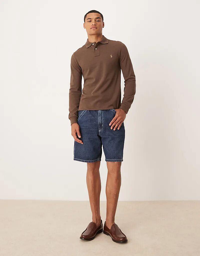 

Джинсовые шорты Polo Ralph Lauren прямого кроя, цвет средневыбеленный