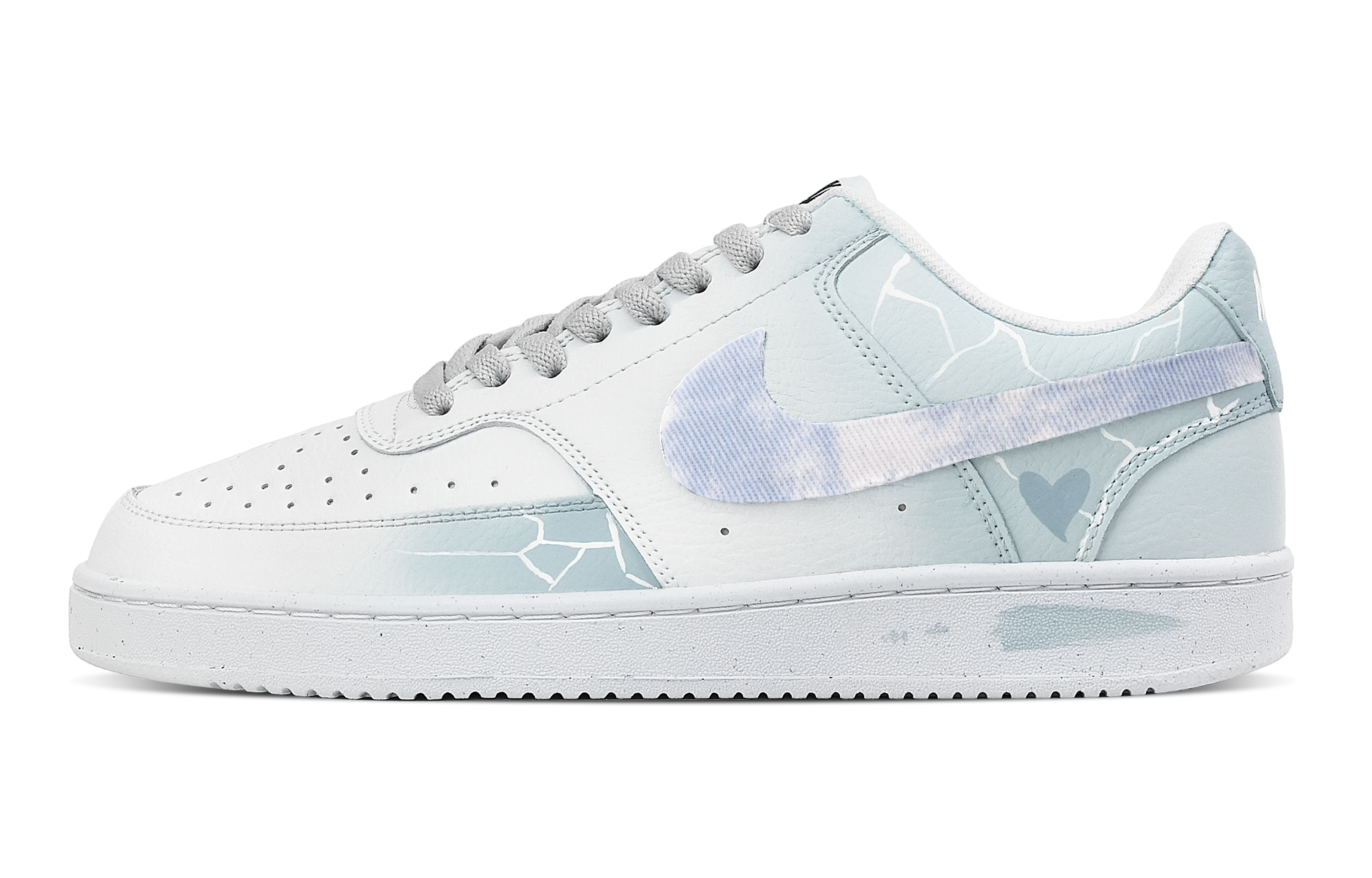 

Nike Кроссовки для скейтбординга Court Vision 1 Ocean Sweetheart, износостойкие, низкие, мужские, цвет белый, синий