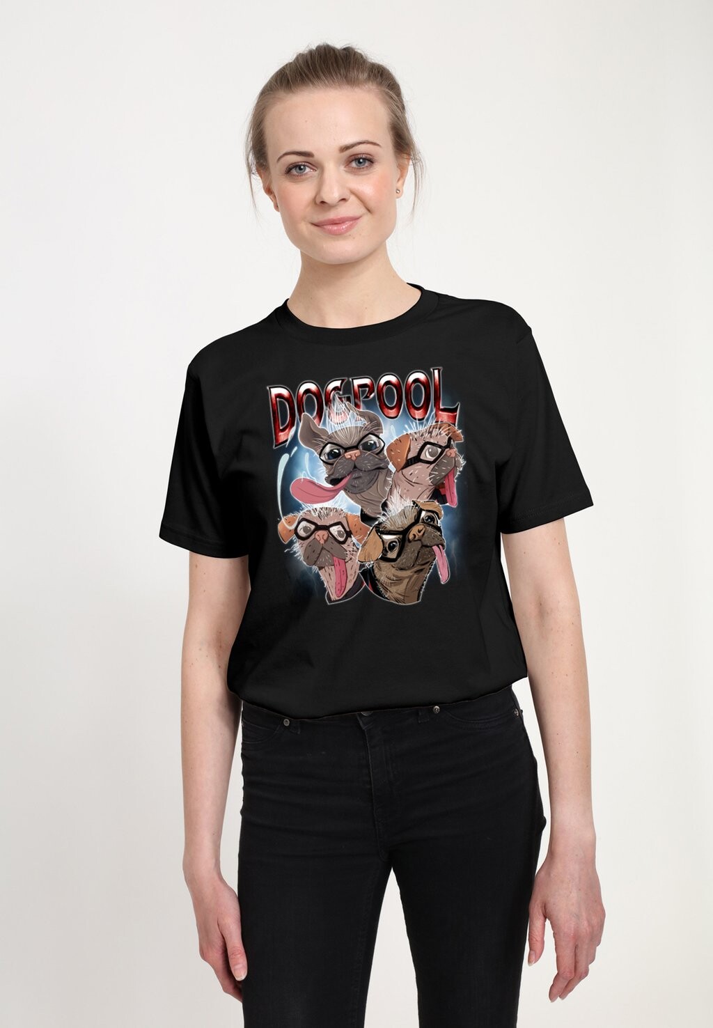 

Футболка с принтом DEADPOOL WOLVERINE DOGPOOL AND LIGHTNING Marvel, черный
