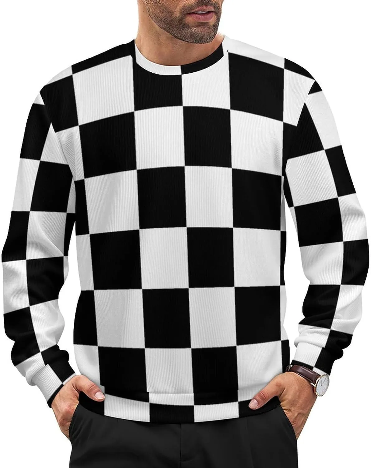 

Мужской свитер свободного кроя с длинными рукавами Meaudiwes