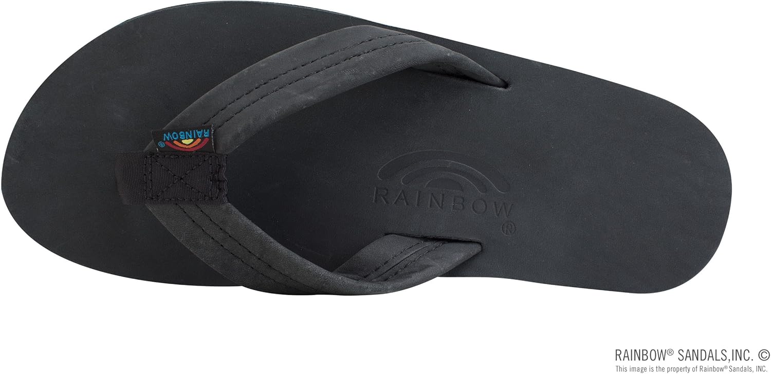 Мужские сандалии Rainbow с двойным слоем кожи и поддержкой свода стопы Rainbow Sandals, черный — фото 3