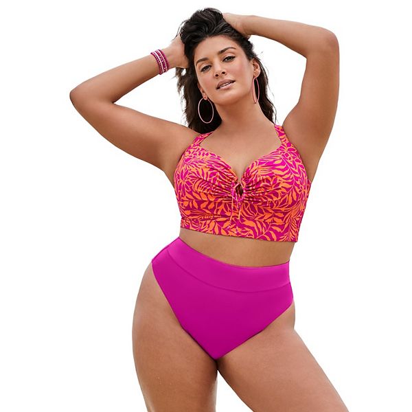 

Женский топ-бикини на косточках с завязкой спереди Swimsuits For All, Fruit Punch Tropical