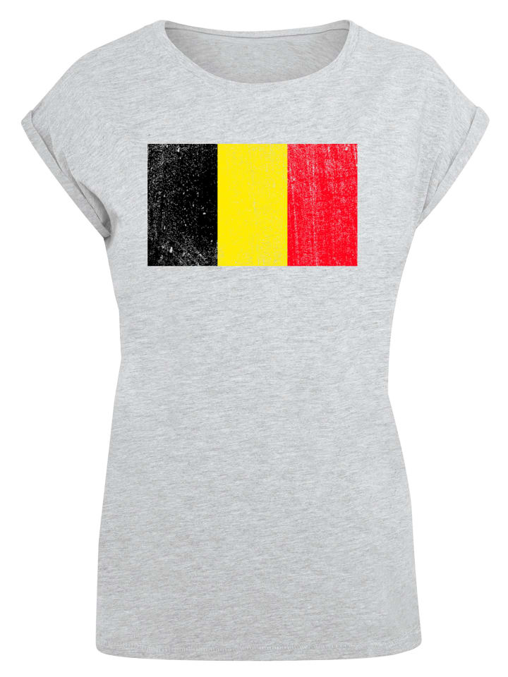 

F4NT4STIC Футболка с флагом Бельгии, серо-меланжевого цвета, Серый, F4NT4STIC Футболка с флагом Бельгии, серо-меланжевого цвета