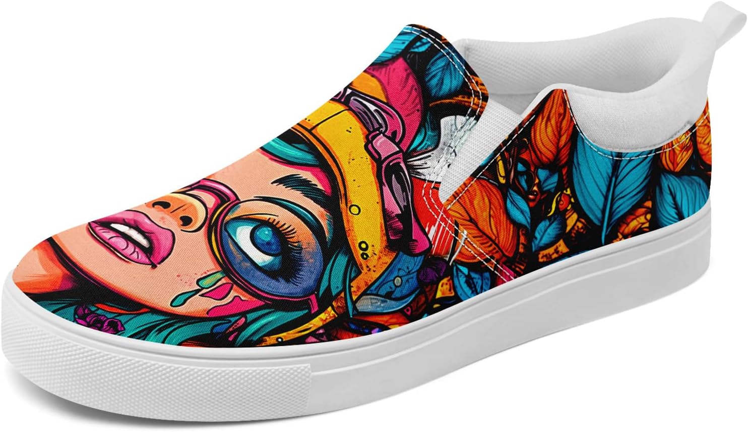 

Мужские модные холщовые кеды, женские слипоны, удобные в носке, дышащие, легкие, стильные кроссовки с графическим принтом, повседневная обувь Awsole, белый/синий/желтый/оранжевый