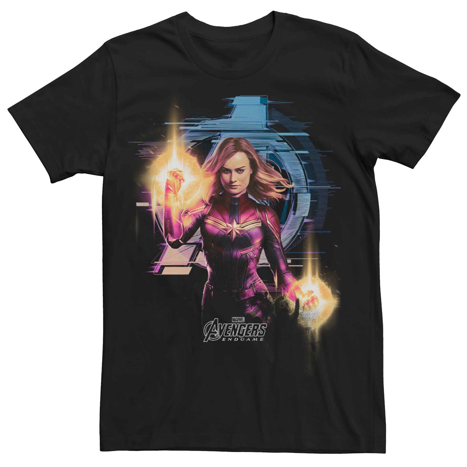 

Мужская футболка с логотипом Avengers Endgame Captain Marvel Glitch Licensed Character