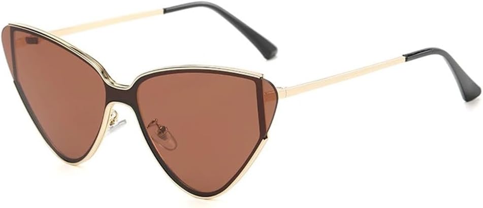 

Металлические панк-солнцезащитные очки «кошачий глаз» для женщин и мужчин, цельные солнцезащитные очки, модные женские очки в стиле стимпанк, золотисто-черные очки KTUCN, Tea