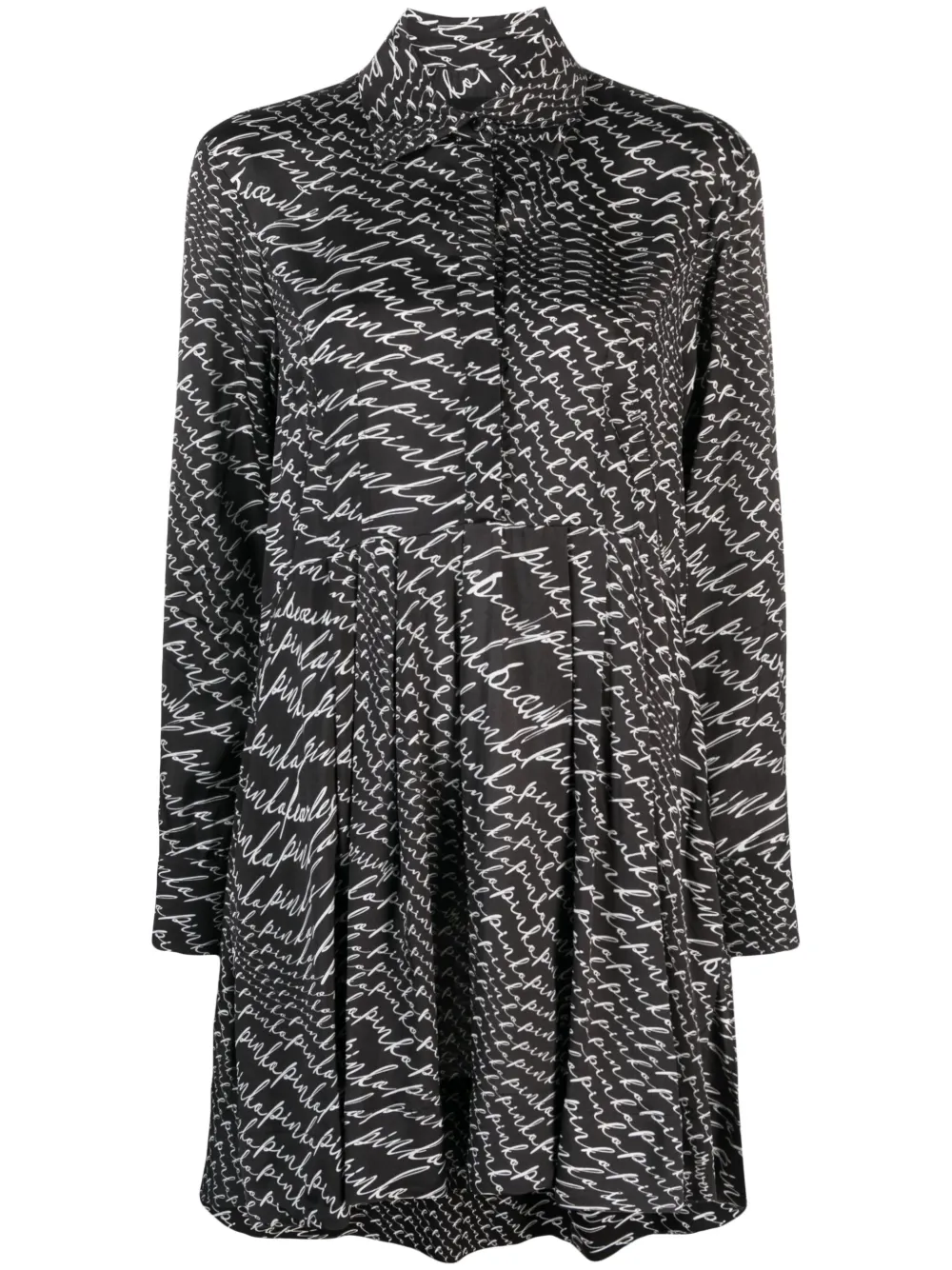 

Короткое платье-рубашка с логотипом PINKO, черный