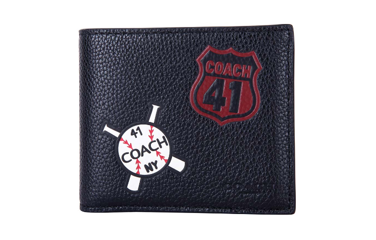 

Кожаный кошелек мужской черный COACH