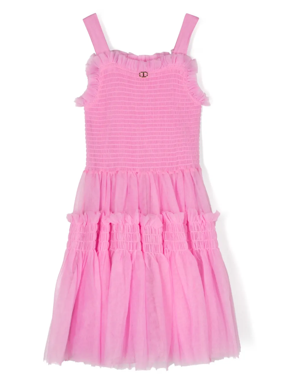 

Платье из тюля со сборками TWINSET Kids, розовый