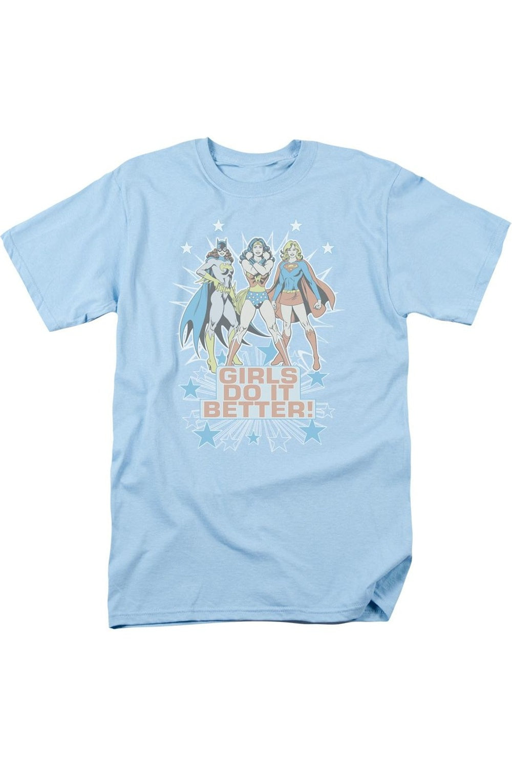 

Футболка с коротким рукавом для взрослых DC Comics Girls Do It Better Gildan, светло-голубой