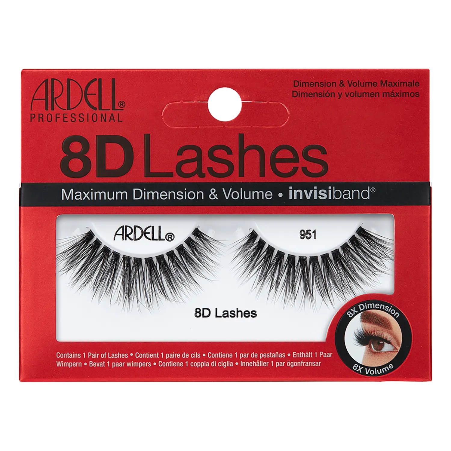 

Накладные ресницы на полоске Ardell 8D Lashes 951, 1 упаковка