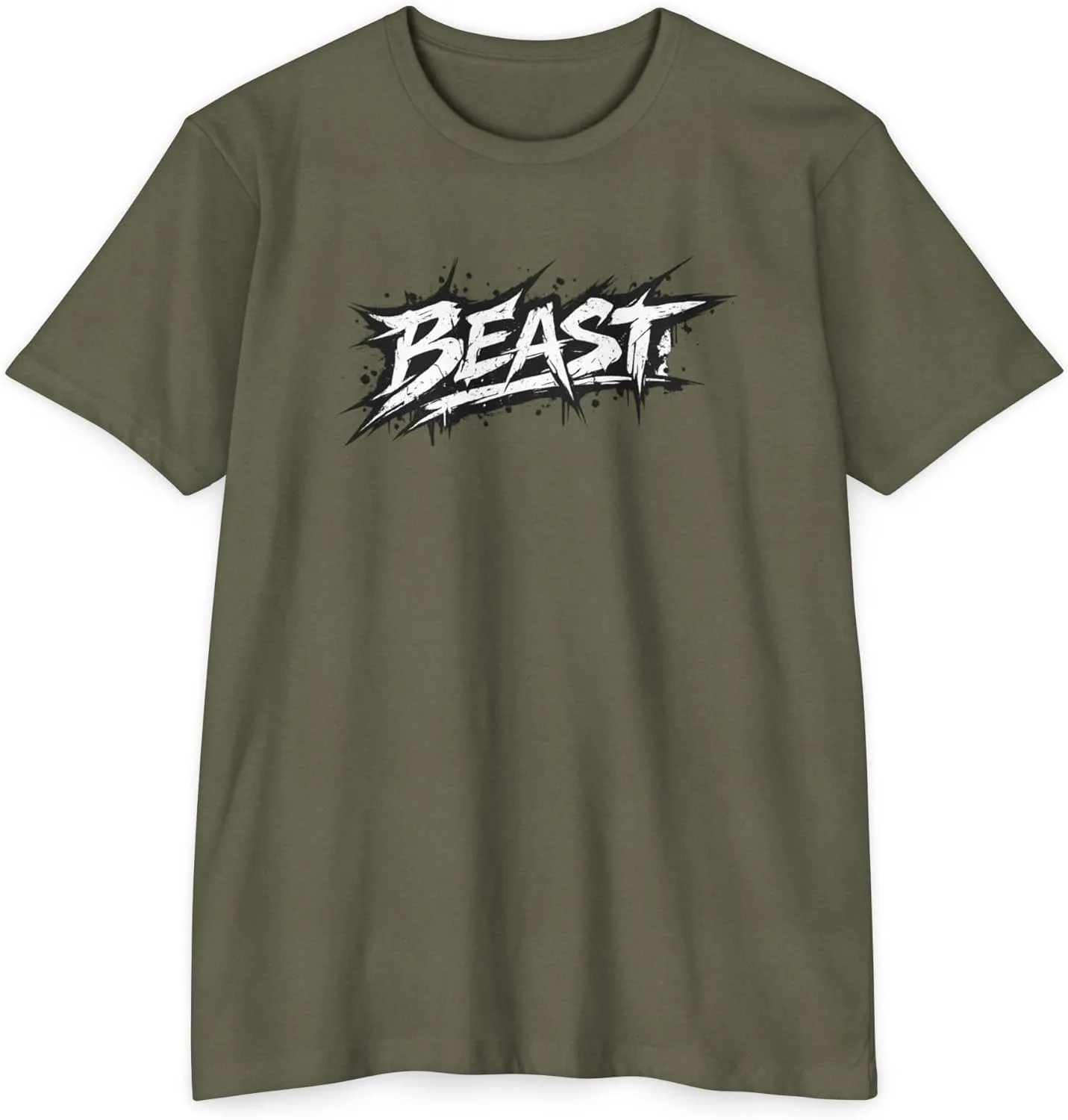 Футболка Beast Workout для мотивации в фитнесе, тренировках, поднятии тяжестей и развития силы духа GENERIC, темно-зеленый