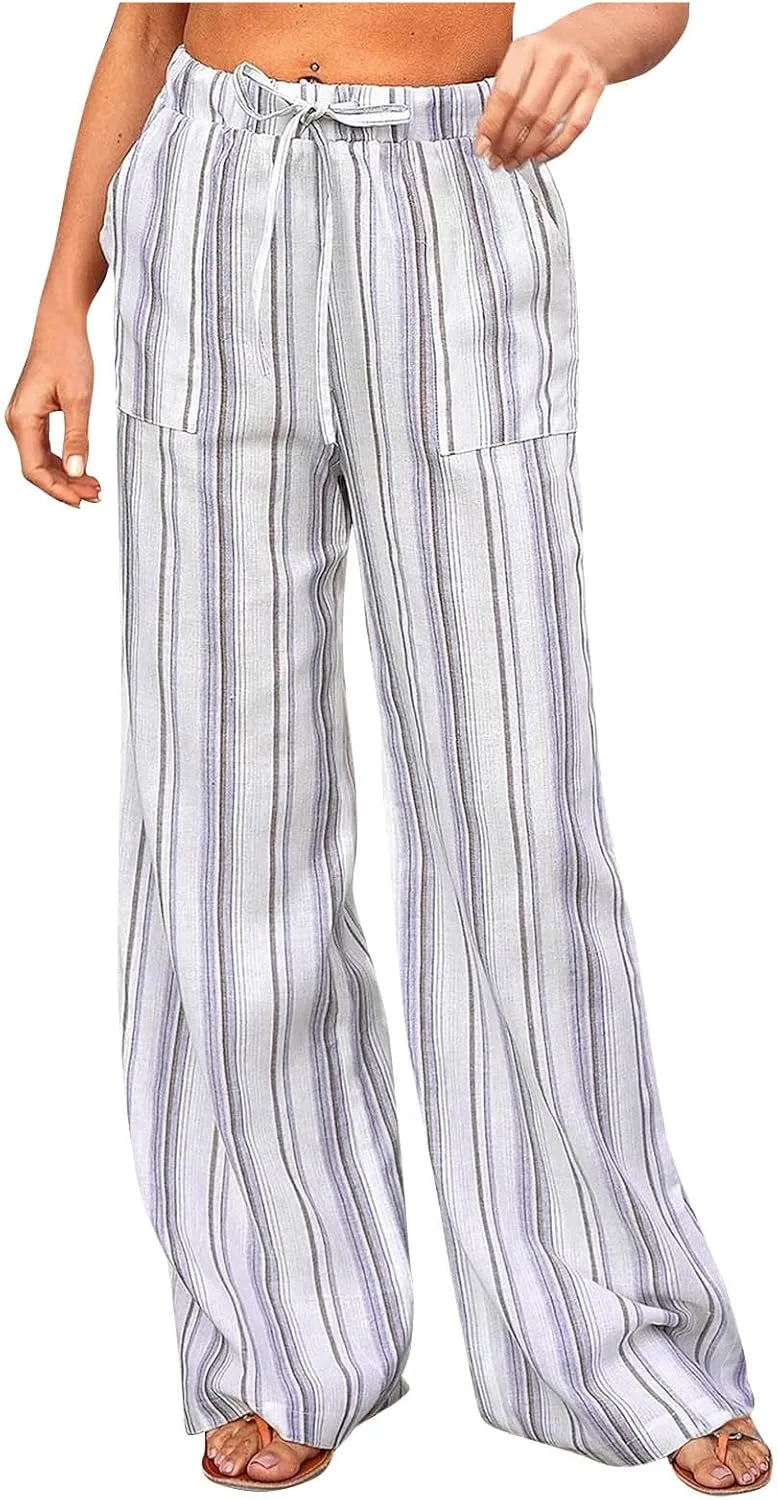 

Брюки для женщин Juniors с графическим принтом, плиссированные, в полоску, с узлом, прямые, удлиненные, тренд Y2K