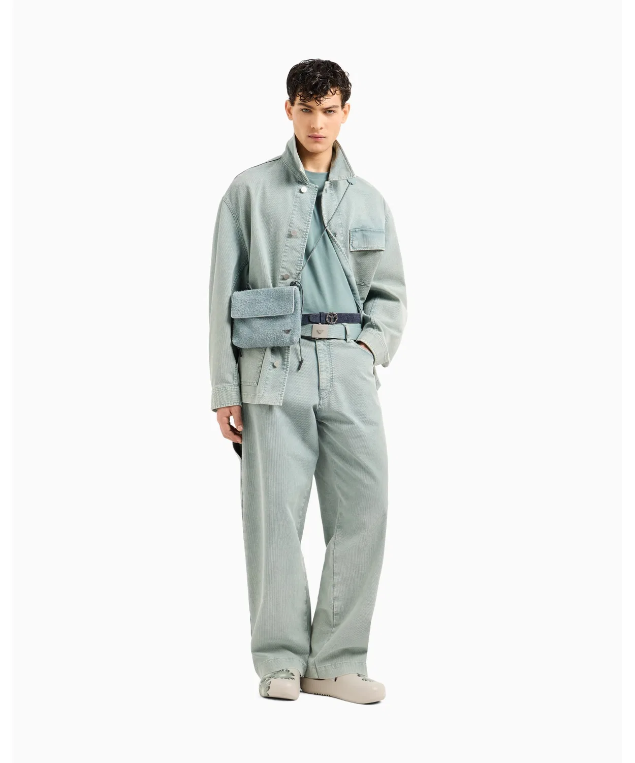 Штаны карго Emporio Armani ASV Peace, хлопок с эластаном, синие — фото 4