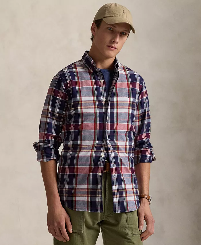 

Мужская классическая рубашка в клетку Performance Polo Ralph Lauren, синий