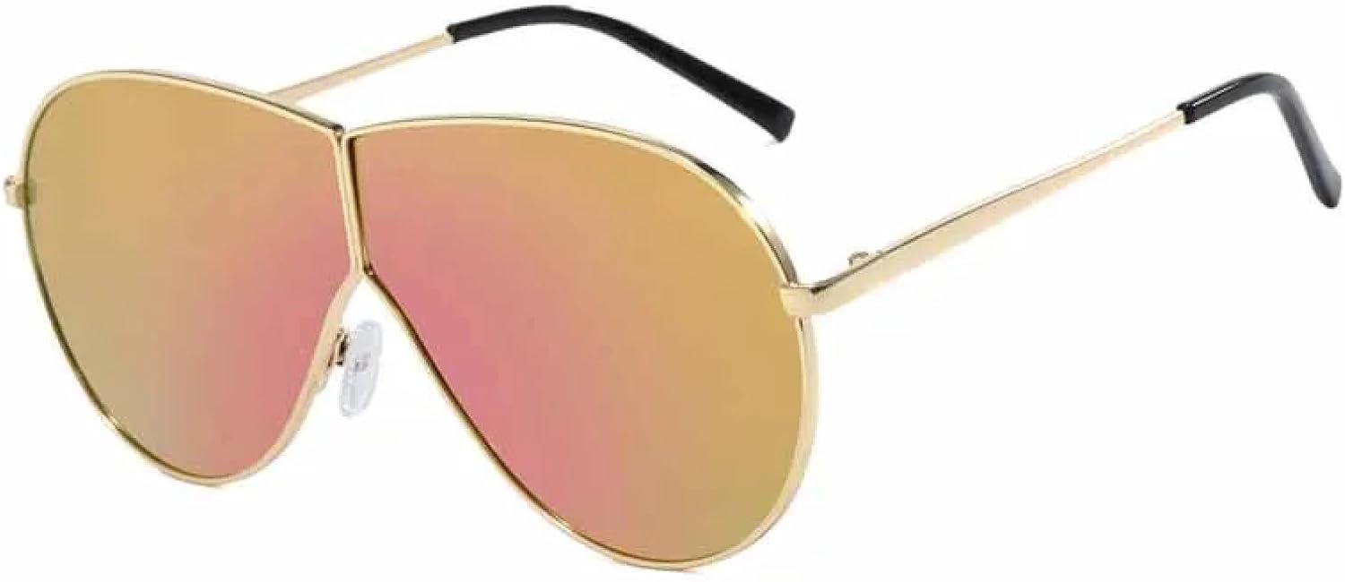 

Винтажные женские солнцезащитные очки в крупной металлической оправе, роскошные мужские очки для активного отдыха и вождения, модные очки с защитой от УФ-излучения UV400 TKKTLLT, Gold Gold