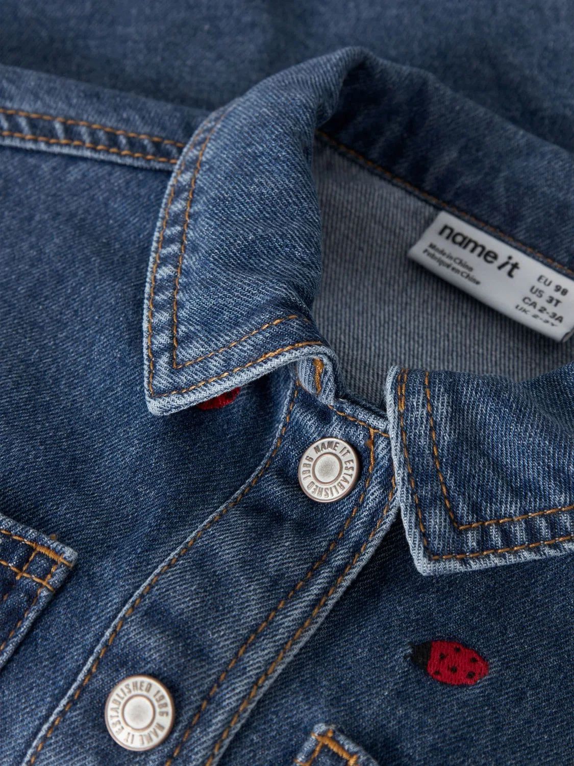 Джинсовая куртка, деним, Name it, medium blue denim — фото 4