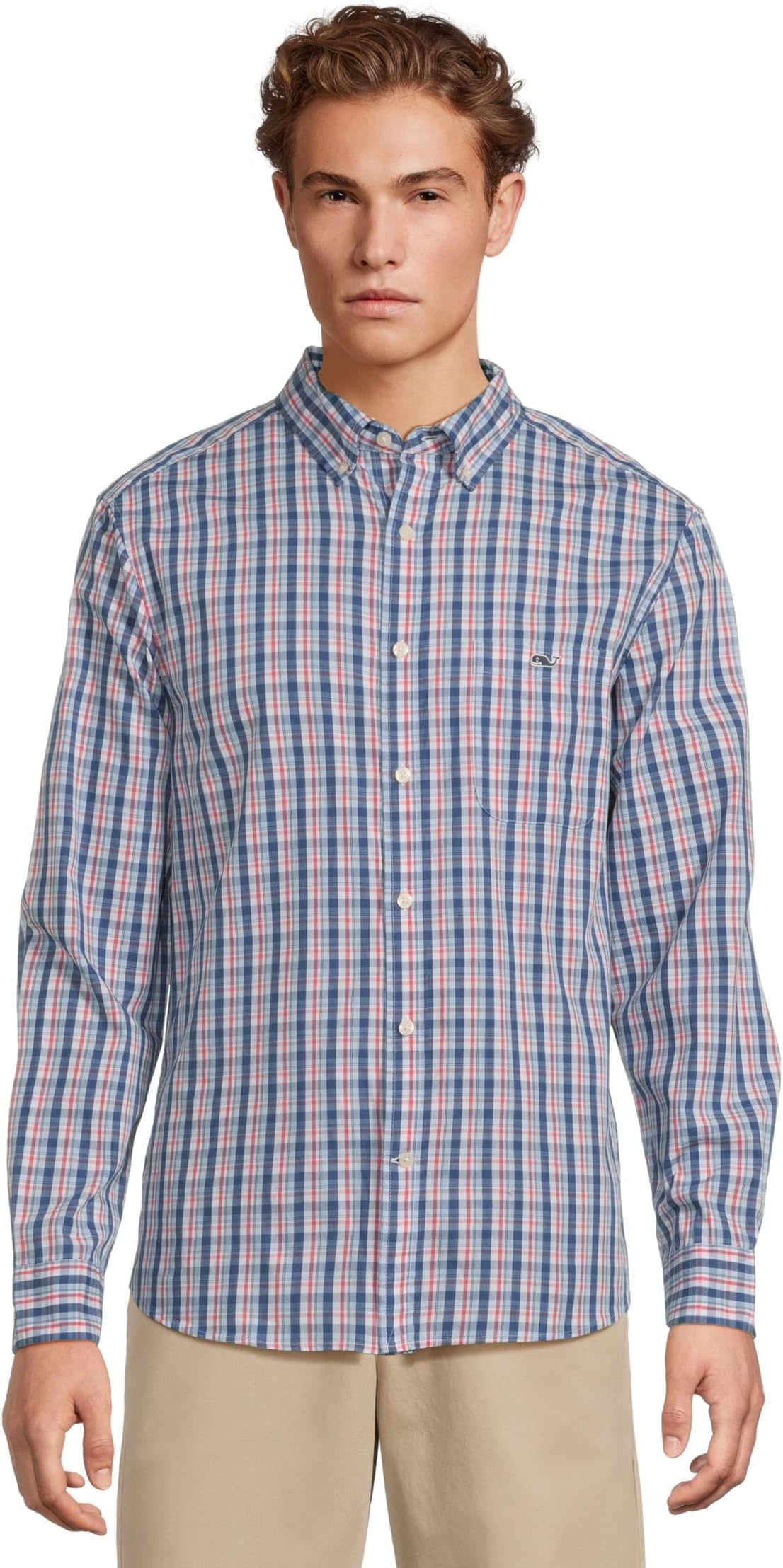 

Рубашка Vineyard Vines Sandie Plaid Perfect Wash Shirt, цвет Moonshine