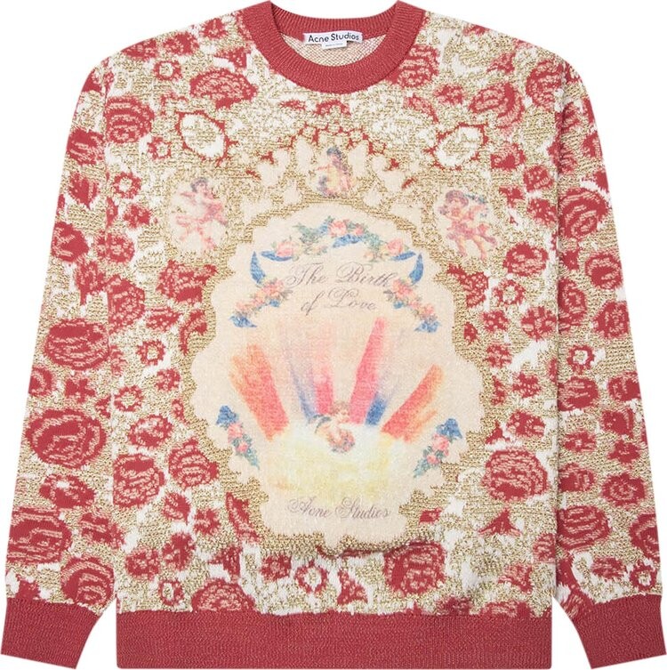 

Свитер Acne Studios Jacquard 'Blossom Pink/Gold', розовый