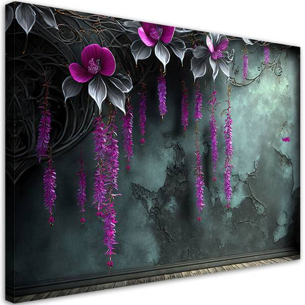 

Картина арт-принт KUNSTLOFT Hanging Purple Flowers 5, зеленый