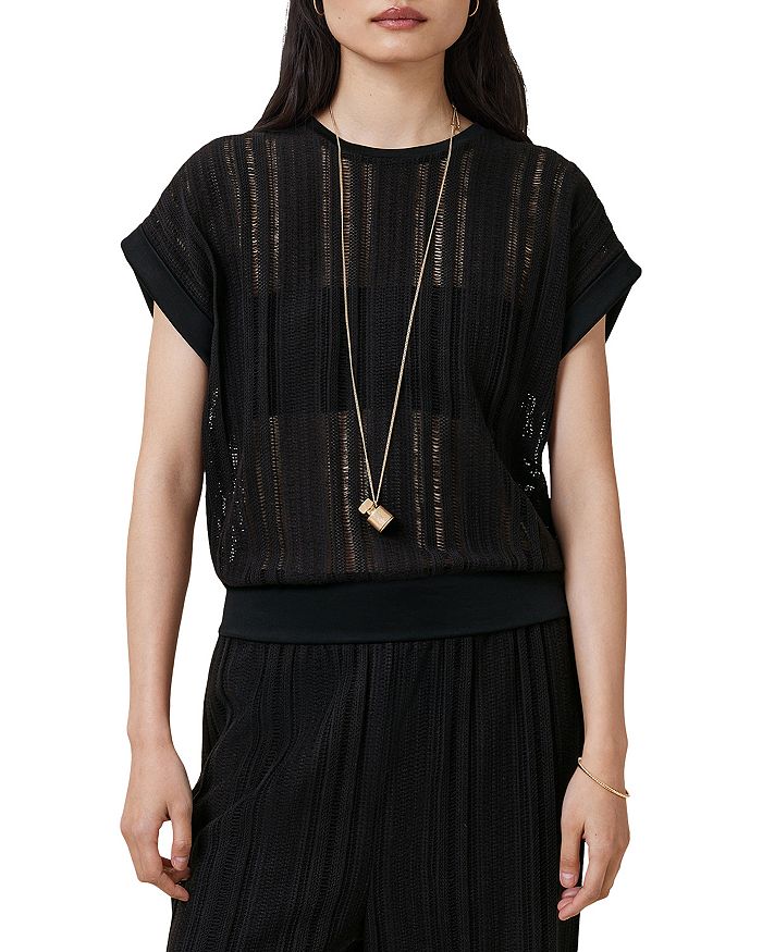 

Джерси с ажурной вязкой Giana ALLSAINTS, черный