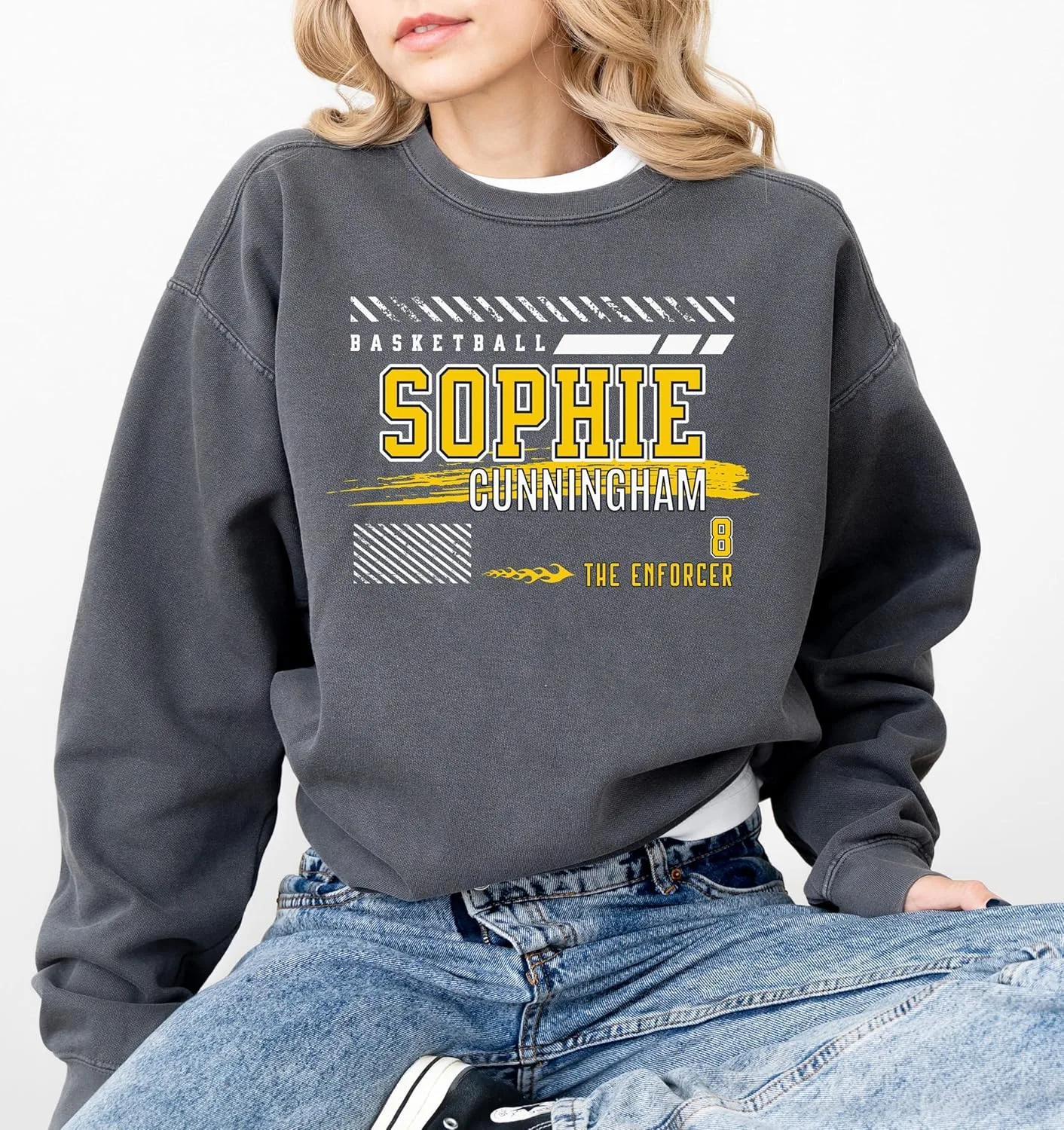 Свитшот Sophie Cunningham | The Enforcer Indiana Basketball | Vintage Comfort Colors — фото 2