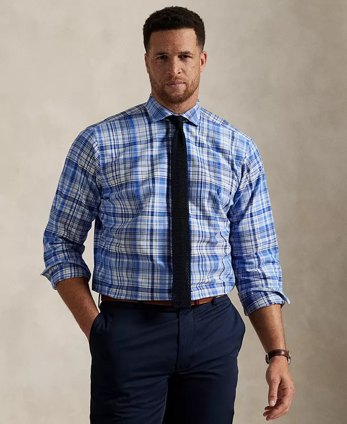 

Мужская классическая рубашка Oxford больших размеров Iconic Polo Ralph Lauren, синий