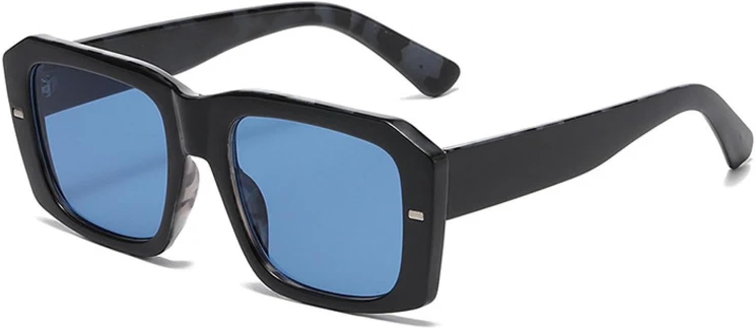 

Модные женские солнцезащитные очки в винтажном стиле с заклепками, панк-стиль, мужские солнцезащитные очки с защитой от УФ-излучения UV400 TOIPASTN, Black Pattern Blue