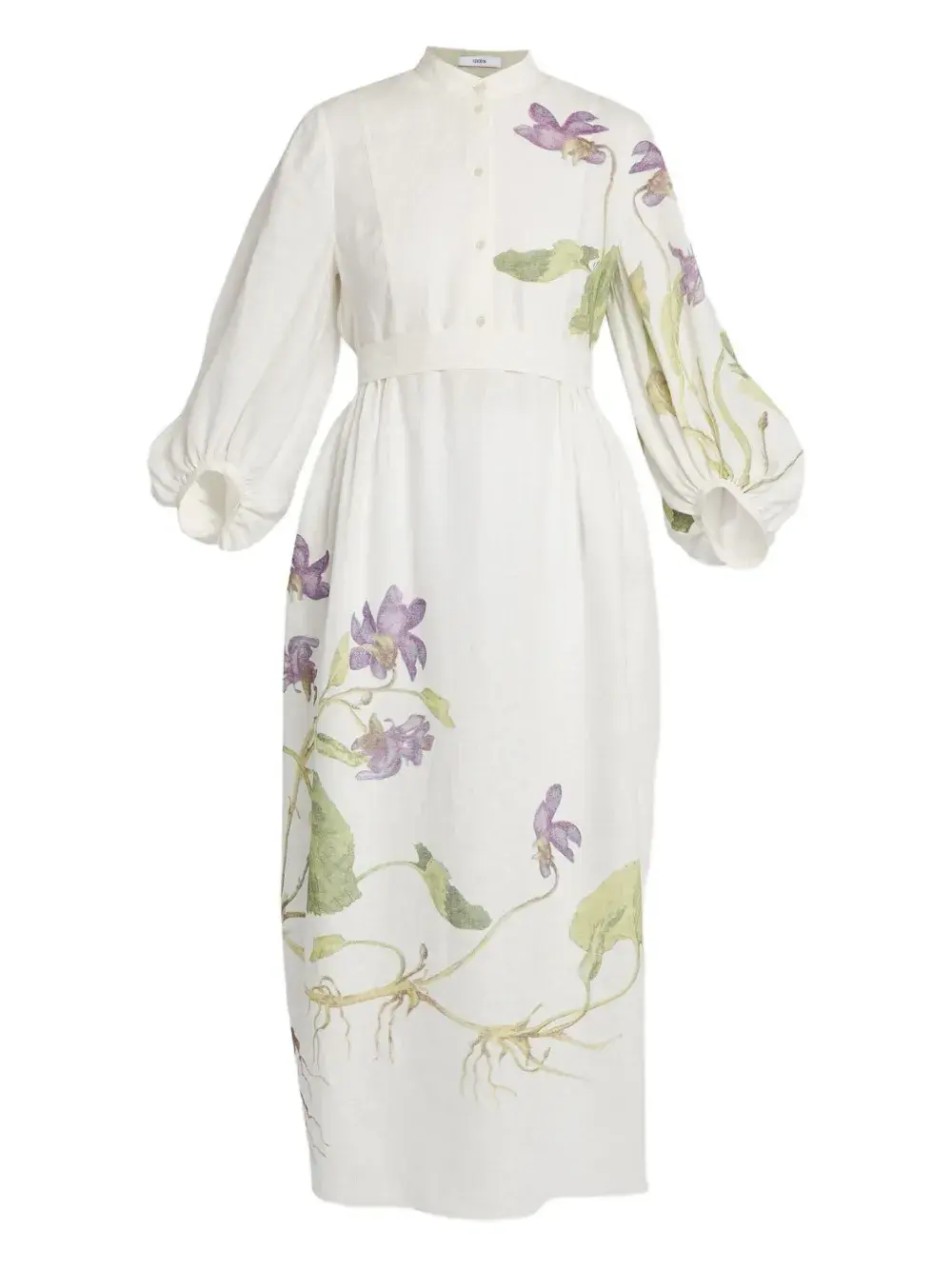 

Платье миди с цветочным принтом ERDEM, белый