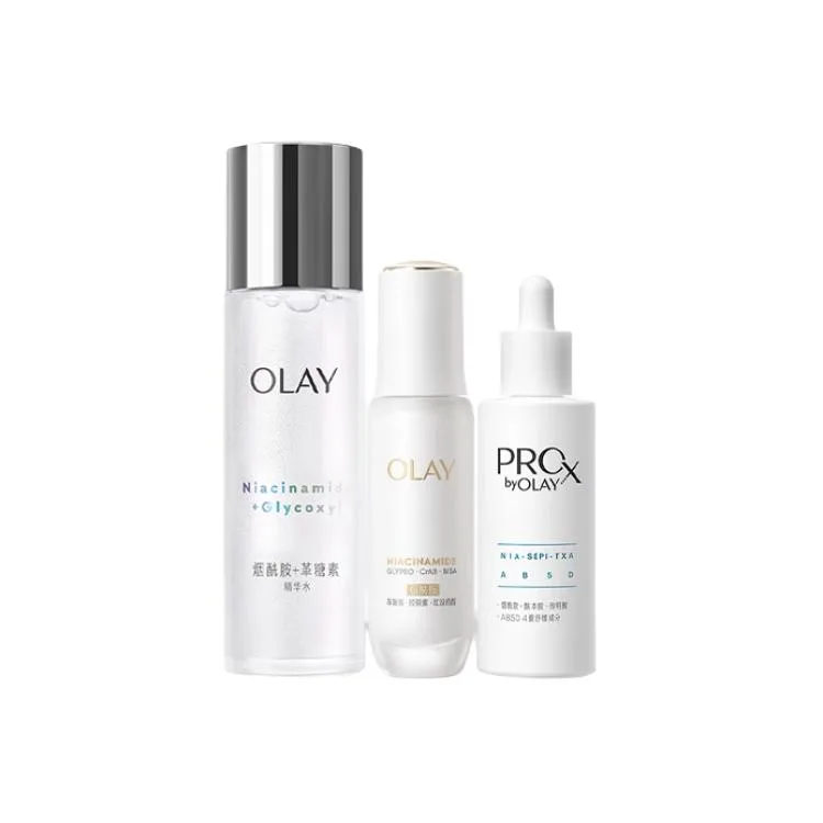 Olay Набор сывороток Dewy Dark Spot Lightening Shiro Bottle для осветления, увлажнения и антиоксидантной защиты, Three-Piece Set: Dark Spot Lightening Serum 50ml+Dewy Serum 60ml+Ultra-Strong Whitening Water 150ml