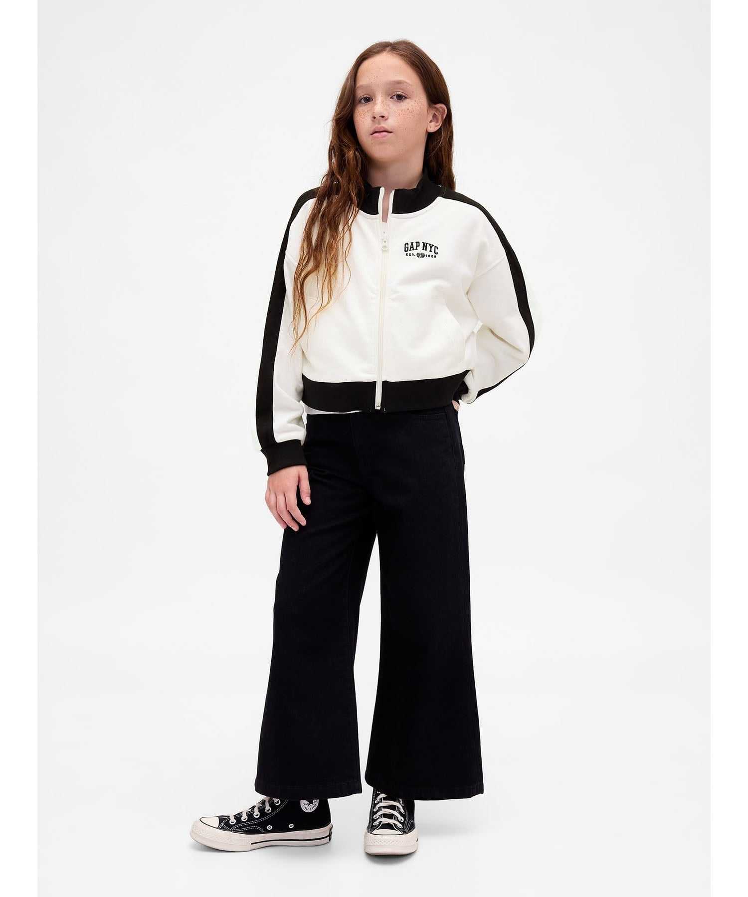 (K)NYC Винтажная мягкая спортивная куртка GAP с логотипом (детская), NEW_OFF_WHITE — фото 2