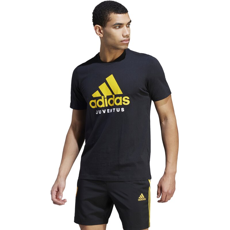 Футболка фаната Ювентуса Турина с графикой ДНК Adidas, черный — фото 2