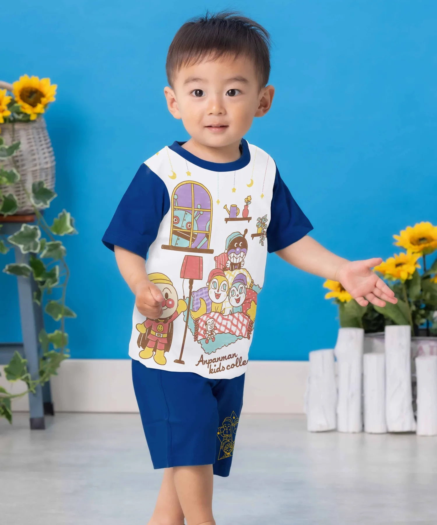 Детская коллекция ANPANMAN/(K) Разноцветные светящиеся пижамы Anpanman Kids Collection, Navy